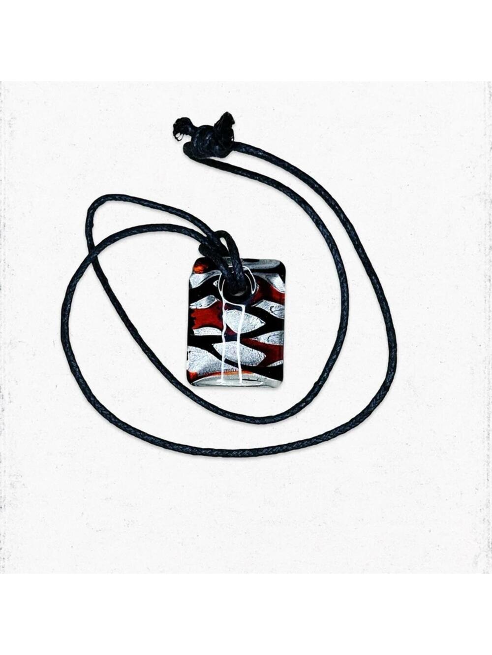 6178gc. Brown and Black Art Glass Necklace